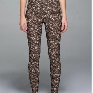 Lululemon Shine Tight (Roll Down) Gold Sequin Leggings size 6